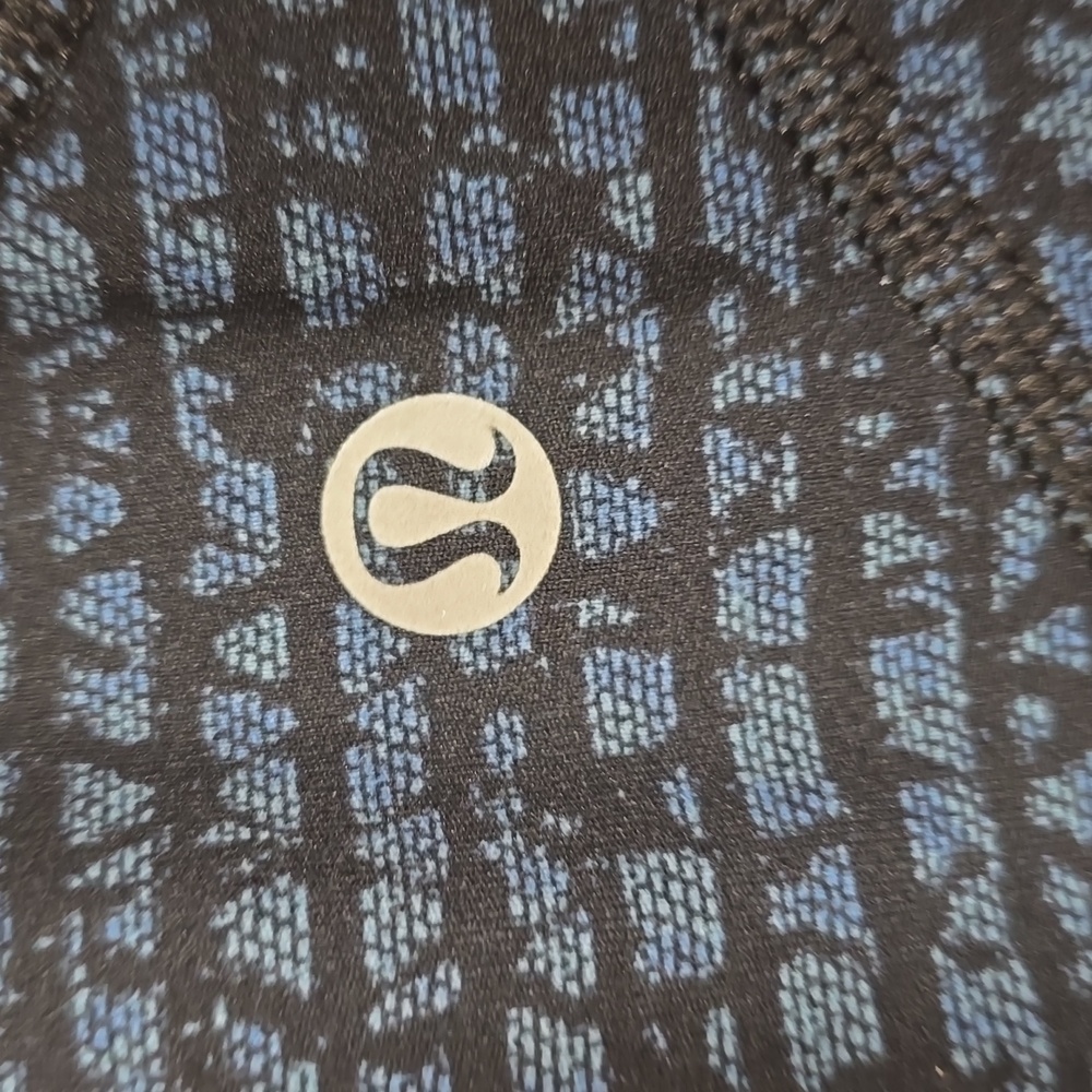 NWOT💎 Lululemon Pace Rival Crop 19"Shatter Weave Desert Teal Alberta Lake/Black - Picture 11 of 11